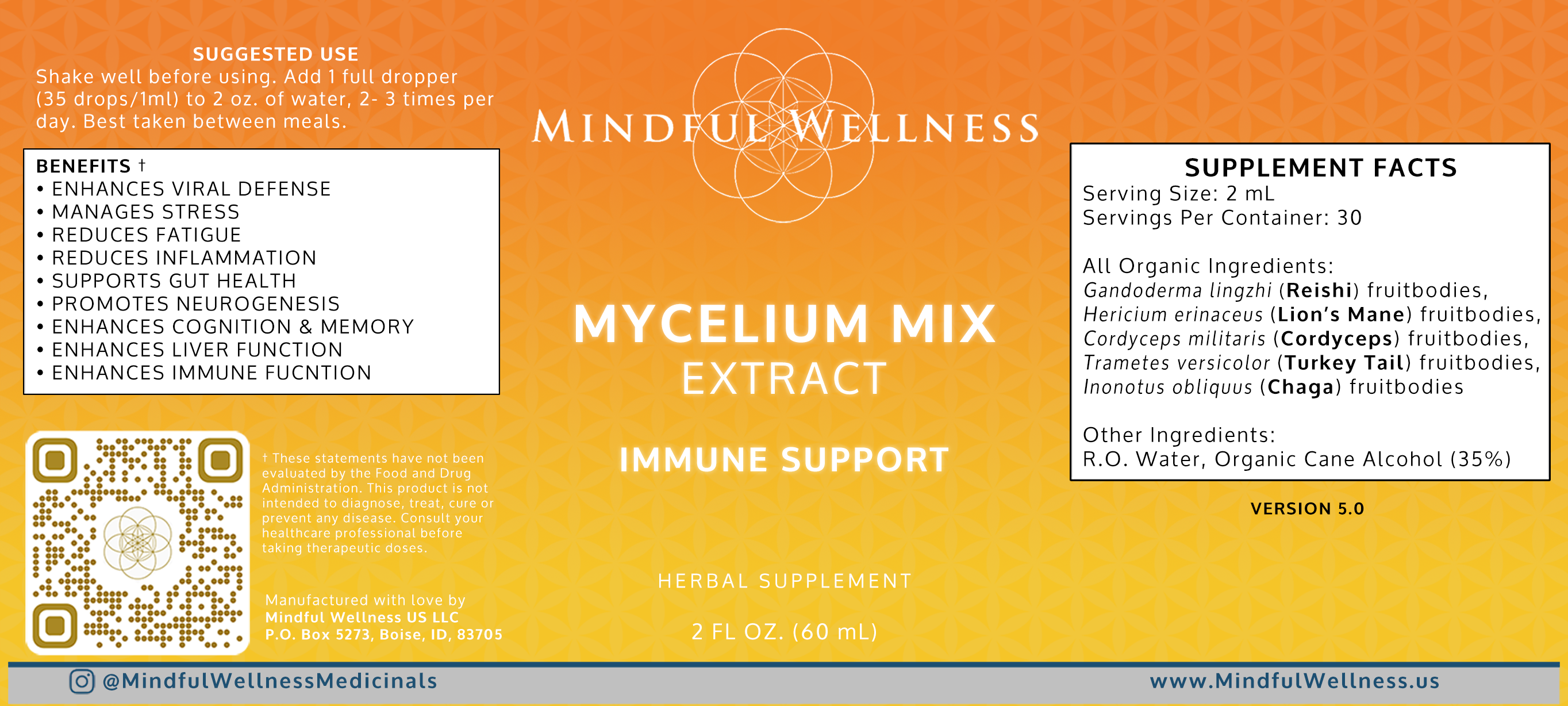 Mycelium Mix 5.0 Extract - Herbal Tincture